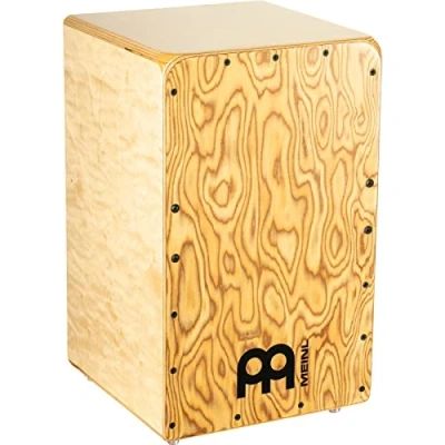 Abbildung von Meinl Percussion Woodcraft Professional Cajon Große Trommelkiste mit Snare und tiefem Bass Sound Schlagfläche Makah Burl (WCP100MB)