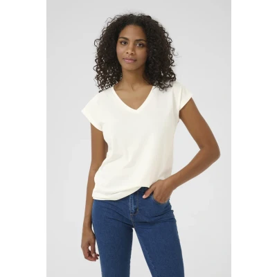 Abbildung von Kaffe Kalise SS Tshirt basic, Damen, Größe: XS, Chalk