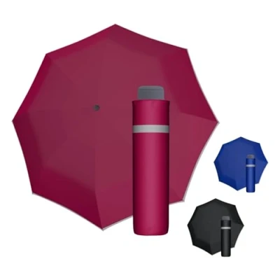 Abbildung von doppler Taschenregenschirm &quot;Mini Light up uni, Pink&quot;, mit reflektierenden Elementen am Schirmdach