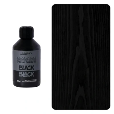 Abbildung von Littlefair&#039;s Holzfarbe auf Wasserbasis, spezielle Farben, Schwarz (15 ml)
