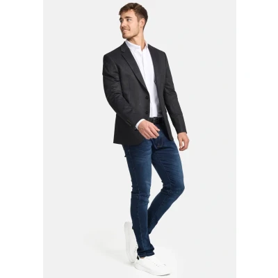 Abbildung von JEFF Herren Oscar Sakko mit Stretch Herrenjackett Fischgrätenmuster o. Kariert Mini Herringbone 52