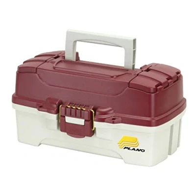Abbildung von Plano Angelbox mit 1 Ablage doppeltem Zugang oben, Rot Metallic/Off White, Premium Tackle Storage (620106)