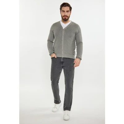 Abbildung von Dreimaster Strickjacke, Herren, Größe: Medium, Grau melange