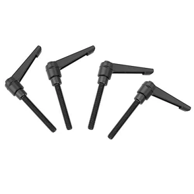 Abbildung von 4 stücke Klemmhebel Griff, M6 Edelstahl Außengewinde Verstellbarer Griff Maschinenknöpfe, Schwarz(60MM)