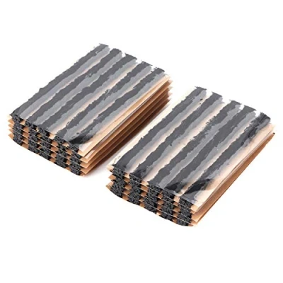 Abbildung von Aramox Rubber Tire Repair Patch, 50 Stück 100x6mm Reifen Reparaturstopfen Tubeless reparaturset Sealing Strip Pannenreparaturwerkzeug für Automotorräder(schwarz)