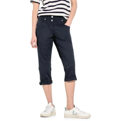 Abbildung von Cecil 3/4 Papertouch Shorts, Damen, Größe: 26x22, Blau
