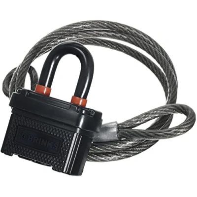 Abbildung von Brinks 175 25481 Vorhängeschloss aus laminiertem Stahl, wetterbeständig, sicherer Griff, 40 mm, mit 1,2 m langem Kabel