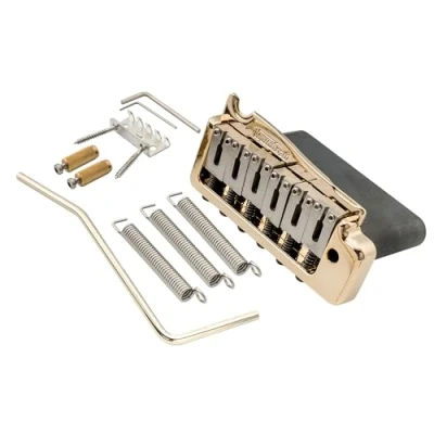 Abbildung von Wilkinson WVP SB 54mm 2 Punkt Strat Tremolo Steg Gitarre Bridge SUS Edelstahl Saitenreiter Voller Solid Stahlblock für Import Strat/Japan Strat, Gold