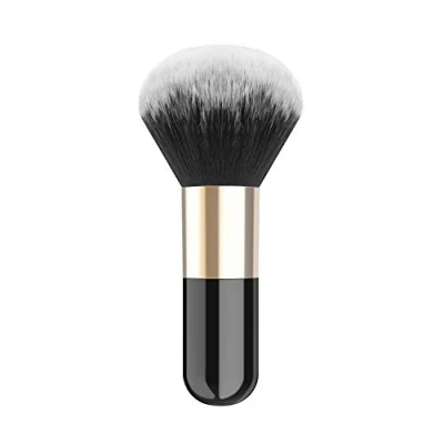 Abbildung von Luxspire Puderpinsel, Make up Schminkpinsel Rundkopf Weicher Makeup Pinsel Kabuki Professionelle Puderbürste Kosmetikpinsel Foundation Rouge Dichte Pinselhaare Gesichtspuder für Rouge, Schwarz