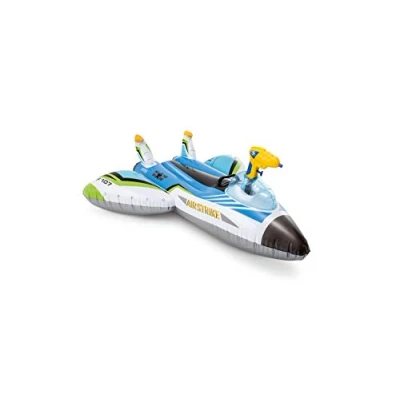 Abbildung von Intex 57536NP Aufblasbares Flugzeug mit Wasserpistole Water Gun Plane Ride On (Blau), 117 cm x 104 33 (L B H)