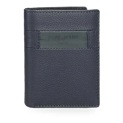 Abbildung von Pepe Jeans Checkbox Vertikale Geldbörse mit Geldbörse, blau, 8,5 x 10,5 1 cm, Leder, Talla única,