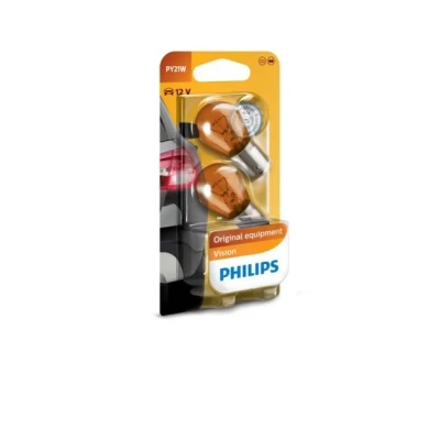 Abbildung von PHILIPS 12496NAB2 Glühlampe, Blinkleuchte gelb 12 21 PY21W, Kugellampe VOLKSWAGEN: Polo IV Schrägheck, Touran I, Golf 4 BMW: 5 Limousine
