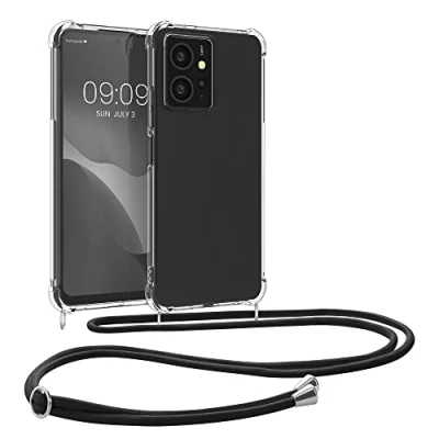 Abbildung von kwmobile Necklace Case kompatibel mit Xiaomi Redmi Note 12 (4G) Hülle Silikon Cover Handykette Band Handyhülle Transparent Schwarz