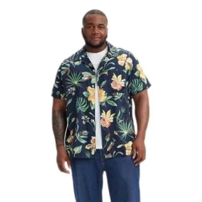 Abbildung von Levi&#039;s Plus BIG Sunset CAMP Shirt Hemd, Herren, Größe: 3XL, Navy blazer