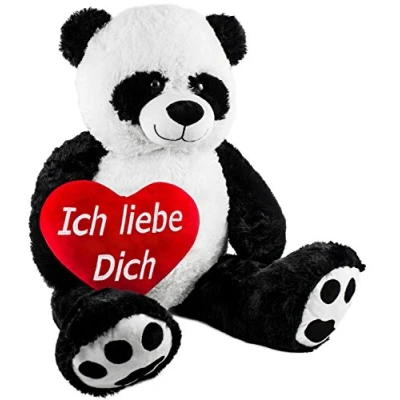 Abbildung von BRUBAKER Kuscheltier XXL Panda 100 cm groß mit Ich liebe dich Herz (Valentinstagsgeschenk, 1 St., riesiger Teddybär), großes Stofftier, Plüschtier Pandabär