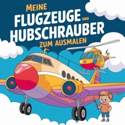 Abbildung von Malbuch: Meine Flugzeuge und Hubschrauber zum ausmalen. Mit 50 tollen Motiven von Flugzeugen Hubschraubern für Kinder ab 3 Jahren.