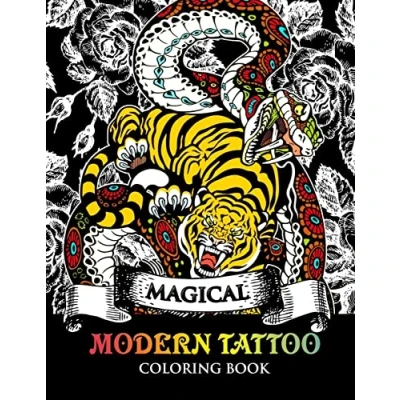 Abbildung von Modren Tattoo Coloring Book: Modern and Neo Traditional Designs Including Sugar Skulls, Mandalas More (Tattoo Books)