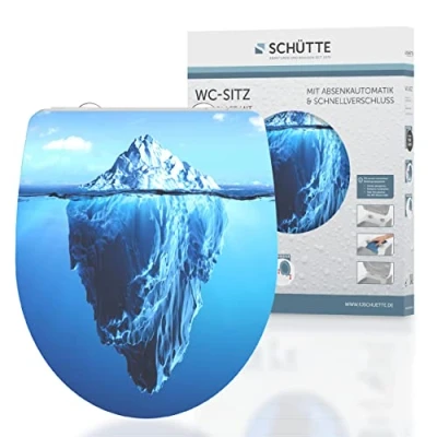 Abbildung von Schütte WC Sitz &quot;Iceberg&quot;, Duroplast, mit Absenkautomatik und Schnellverschluss, High Gloss