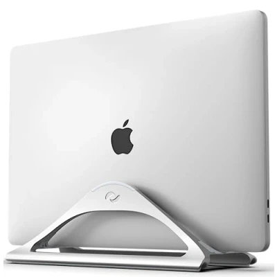Abbildung von HumanCentric Vertikaler Laptopständer für Schreibtische (Silber), Verstellbare Laptop Halterung MacBook Ständer, Halter Pro, Andere Laptops, und Notebook Ständer