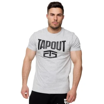 Abbildung von Tapout Normale Passform Active Basic TEE Tshirt print, Herren, Größe: 3XL, Marl grey black