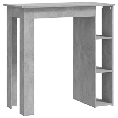 Abbildung von vidaXL Bartisch mit Regal Bartresen Stehtisch Tresentisch Bistrotisch Küchentisch Loungetisch Tisch Betongrau 102x50x103,5cm Holzwerkstoff