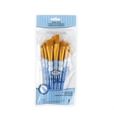 Abbildung von Royal &amp; Langnickel RCC 304 Crafters Choice, Golden Taklon 7 teiliges Pinsel Set, schräg