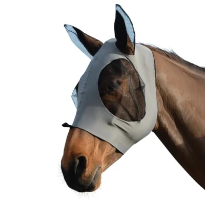Abbildung von Weatherbeeta Fliegenmaske Stretch Bug Eye Saver mit Ohren Grau/Schwarz Small Pony