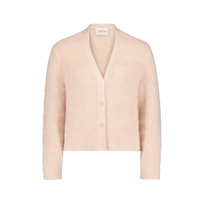 Abbildung von Cartoon MIT Knopfleiste Strickjacke, Damen, Größe: 42, Rose melange