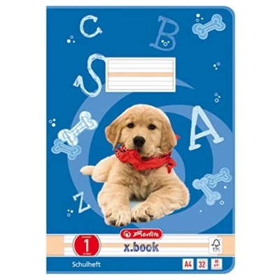 Abbildung von Herlitz 10767242 Heft A4 Lineatur 01, 32 Blatt, Motiv: Hund, FSC Mix, 5 Stück