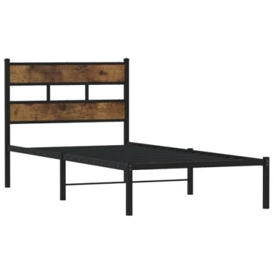Abbildung von vidaXL Bett Metallbett ohne Matratze Räuchereiche 75x190 cm