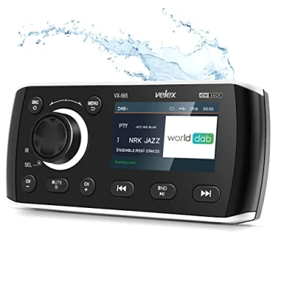 Abbildung von Marine Stereo, Audio Video Player DAB + / FM/AM mit Bluetooth Streaming, für Yacht, Boot, UTV, ATV, Powersport, Spa