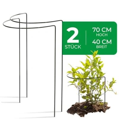 Abbildung von Novatool 2 Strauchstütze Metall halbrund 40 cm Ø70 hoch grün Staudenhalter Blumenhalter Rankengewächs Pflanzenstütze Blumenstütze Staudenstütze Rankhilfe Strauchhalter Rosenstütze