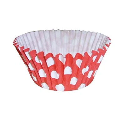 Abbildung von 12 Pünktchen Design Muffinförmchen: Rot / Polka Dot Muffin Cases: Red