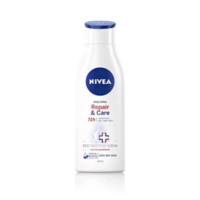 Abbildung von NIVEA 3 Pack Body Lotion Repair &amp; Care SOS For Very Dry Skin Deep Moisture, 72h Relief Dry, Tight x 250ml