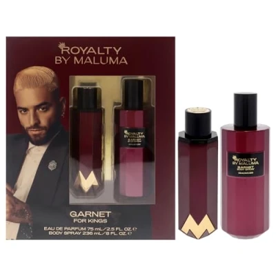 Abbildung von Garnet By Royalty Maluma for Men 2 Stück Geschenkset 2,5 oz EDP Spray, 8 Body Spray