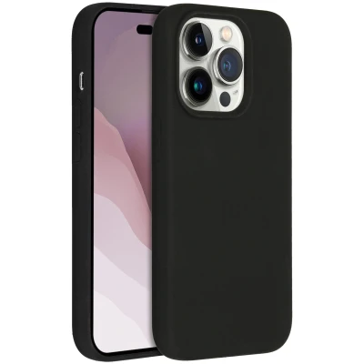 Abbildung von Apple iPhone 14 Pro Hülle MagSafe Silikon Accezz Soft Case/Backcover Handyhülle Schwarz