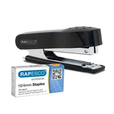 Abbildung von Rapesco 1573 Nr. 10 Mini Hefter &amp; 1000 Heftklammern 10/4mm, Schwarz