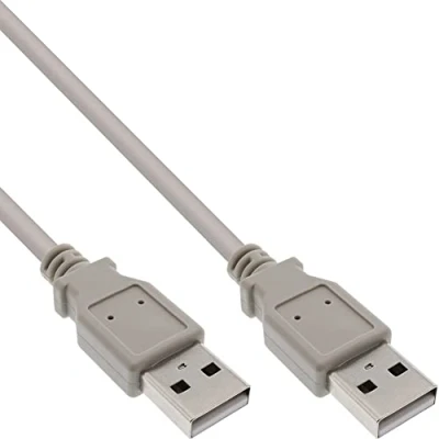 Abbildung von InLine 34318H USB 2.0 Kabel, A an A, beige, 2m