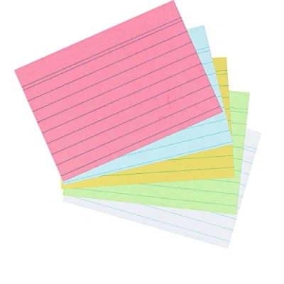 Abbildung von Karteikarten von Herlitz in DIN A8, farbig sortiert, liniert (3000 Stück)