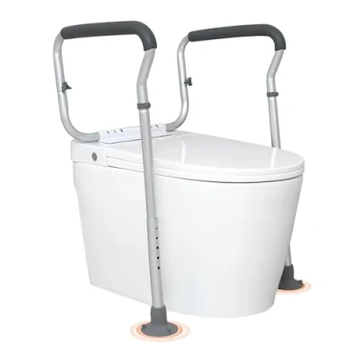 Abbildung von VEVOR Toiletten Aufstehhilfe Toilettensitzerhöhung Armlehne 4555 cm / 67 77 Einstellbar, 136 kg Tragfähigkeit Robust WC Haltegriffe Haltegriff