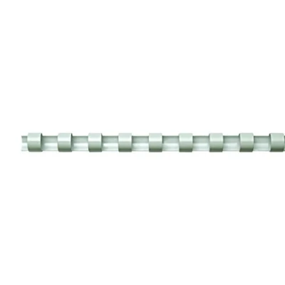 Abbildung von Fellowes Binderücken für Plastikbindung, 22 mm Durchmesser, 21 Ringe, A4 Dokumente, weiß, Packung mit 50 Stück