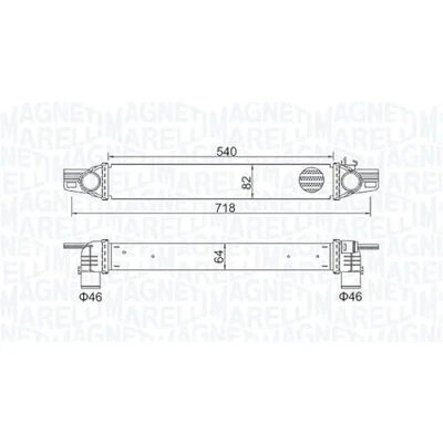 Abbildung von MAGNETI MARELLI 351319204360 Ladeluftkühler FIAT: Fiorino III Kasten / Kombi