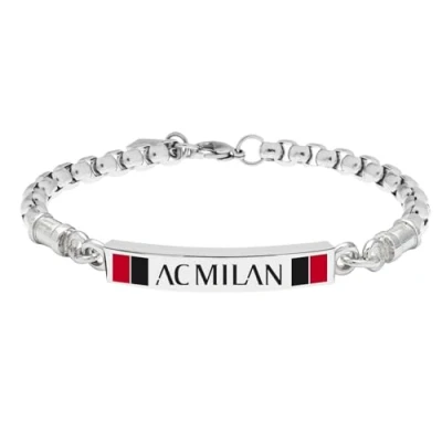 Abbildung von AC Milan LOWELL Armband aus 316L Stahl mit Emaille, Taglia Unica, Edelstahl, Keine