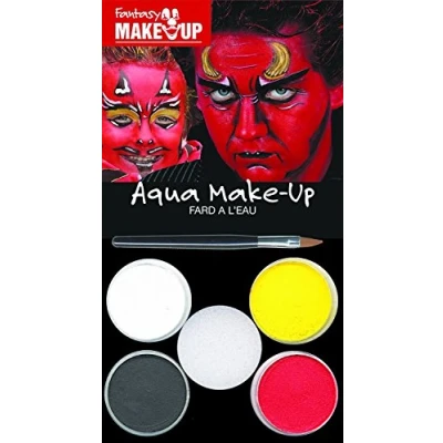 Abbildung von KREUL 37084 Fantasy Aqua Make Up Teufel, 4 Farben, 1 Schwamm, Pinsel, Schminkanleitung, Schminke