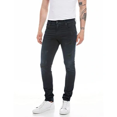 Abbildung von Replay Herren Jeans Mickym Slim Fit Hyperflex mit Stretch, Dark Blue 007 (Blau), 29W / 32L