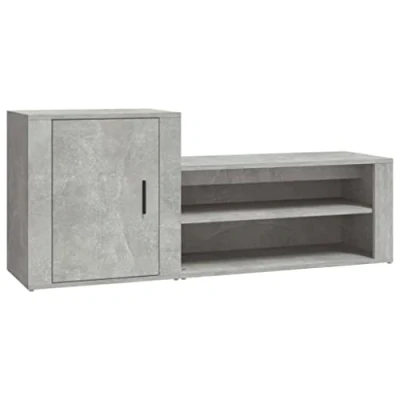 Abbildung von vidaXL Schuhschrank Schuhablage Schuhregal Schuhständer Schuhaufbewahrung Schuhorganizer Schuhkommode Betongrau 130x35x54cm Holzwerkstoff