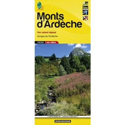 Abbildung von Libris Wanderkarte 11. Monts d&#039;Ardèche 1 : 60 000: Gorges de l&#039;Ardèche. Parc naturel régional. GPS compatible