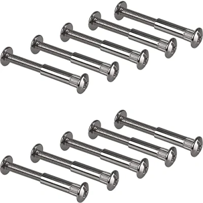 Abbildung von Gedotec Möbelschrauben M6 50 Stück Hülsenschrauben Verbinder Stahl vernickelt Holzdicke 76 86 mm Möbelverbinder Schrankverbinder Kreuzschlitz PZ2 und Flachklinge Schrauben + Hülsenmutter