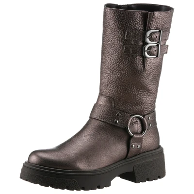 Abbildung von Gabor Bikerboots, Blockabsatz, Plateau, Stiefelette, Kurzstiefel mit Best Fitting