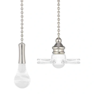 Abbildung von Westinghouse Lighting 31 cm Zugkette in gebürstetem Nickel mit Ventilator und Glühbirne aus Glas